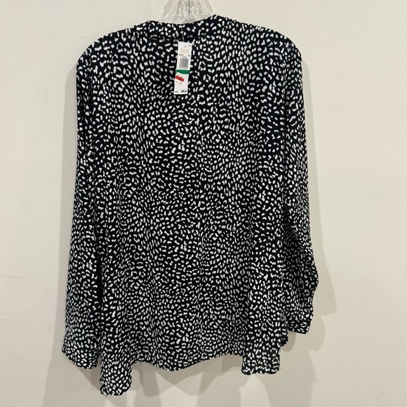 NWT Michael Kors printed chain detail lace up chiffon faux wrap top ❤️ - Picture 5 of 6